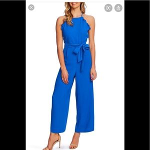CeCe halter ruffle jumpsuit